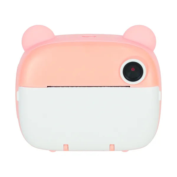 Gyerek azonnali fényképező hőnyomtatóval 1080p, 32GB, rózsaszín maci