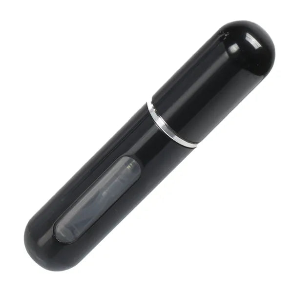 Utazó parfüm utántölthető alumínium atomizer, 5 ml, fekete
