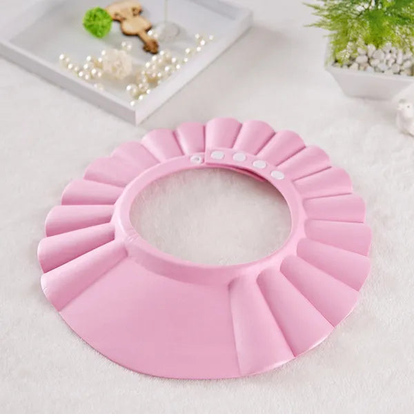 Állítható rózsaszín babafürdő sapka EVA habból, 13–15 cm