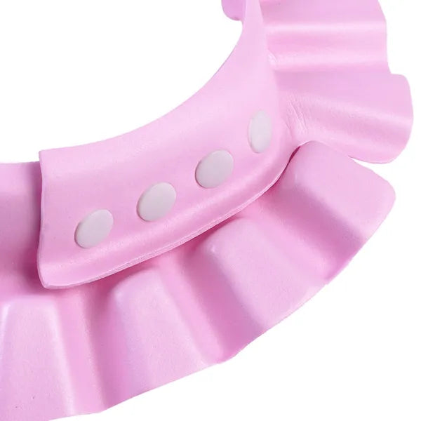Állítható rózsaszín babafürdő sapka EVA habból, 13–15 cm