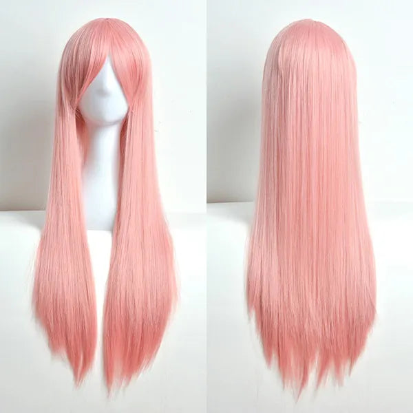 Hosszú rózsaszín cosplay paróka 80cm