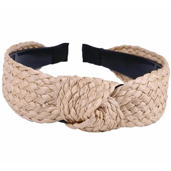 Rattan hajpánt dekoratív csomóval, 4 cm széles, univerzális méret