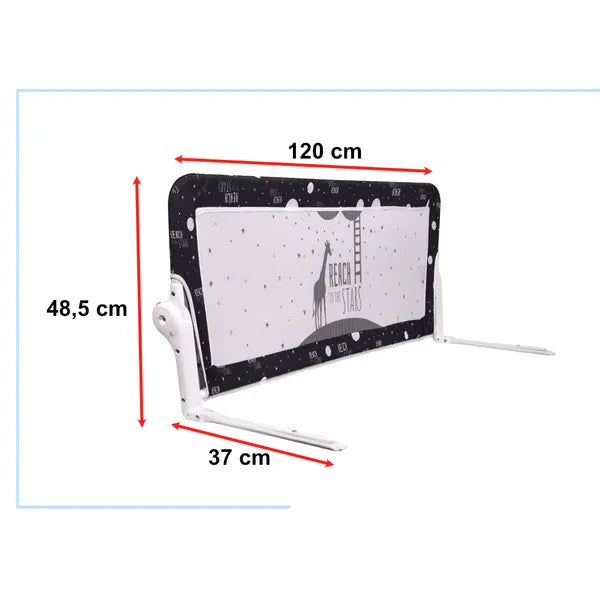 Felnyitható gyerek leesésgátló ágyra, fekete, 120 cm