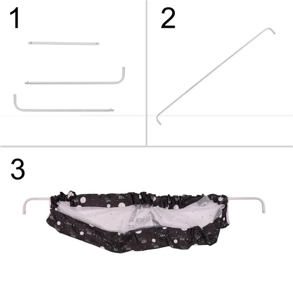 Lehajtható leesésgátló ágyhoz, 200 cm, fekete