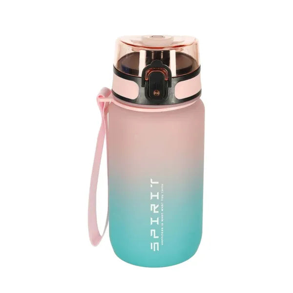 Sport kulacs szívószállal, füles, 600 ml, rózsaszín-kék