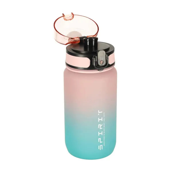 Sport kulacs szívószállal, füles, 600 ml, rózsaszín-kék