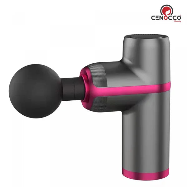Hordozható mini masszázspisztoly, zöld, 4 fej, USB, 1500 mAh