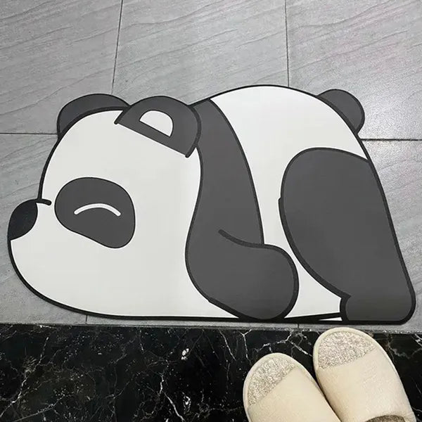 Gyorsan száradó fürdőszobai kilépő, panda minta, 60×40 cm, csúszásgátlós