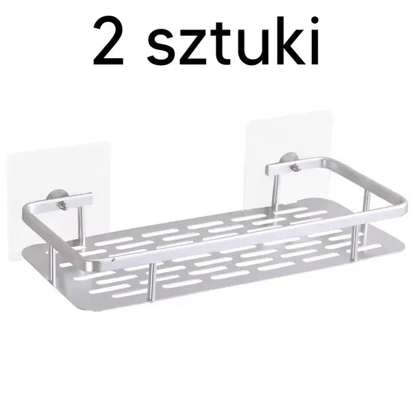 2 db alumínium fali fürdőszobai polc, ezüst, 30×13 cm