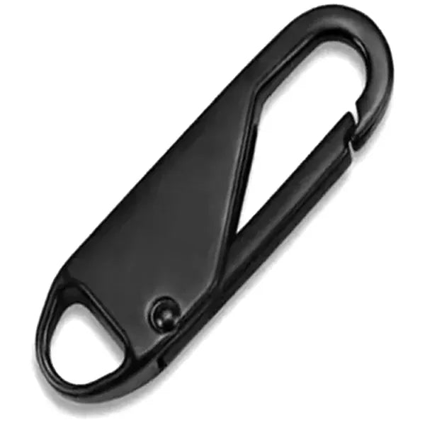 Fekete PP műanyag cipzárhúzó pótló – 37×11×4 mm, gyors csere