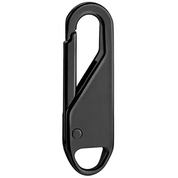 Fekete PP műanyag cipzárhúzó pótló – 37×11×4 mm, gyors csere
