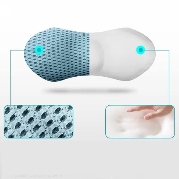 Ergonomikus memóriahabos deréktámasz párna székhez, 48×23×11 cm, kék
