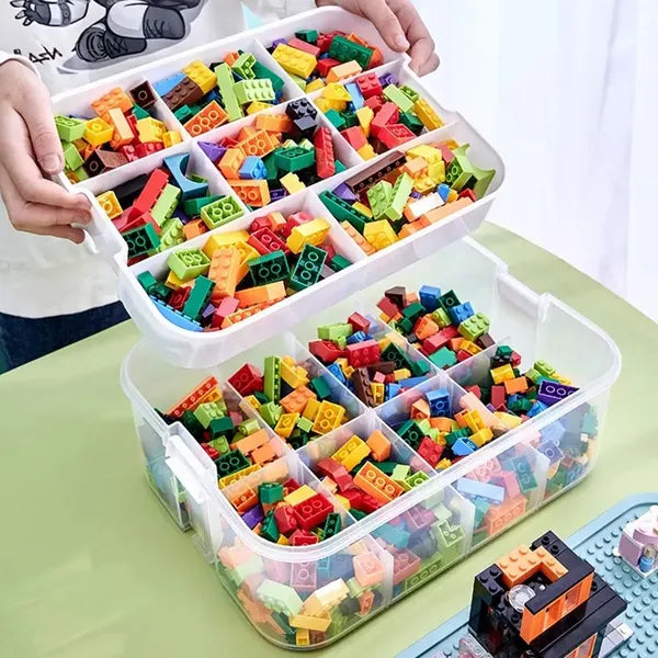 3 szintes játék tároló doboz fogantyúval