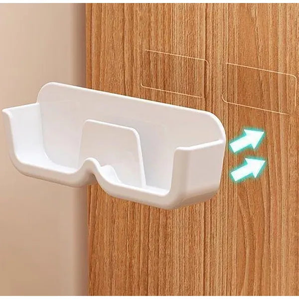 Öntapadós fali szemüvegtartó polc, fehér, 17×5,7×3,2 cm PP
