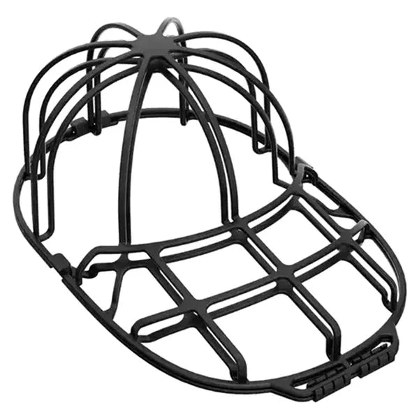 Mosható baseballsapka-forma, fekete PP műanyag, 22×34,5 cm