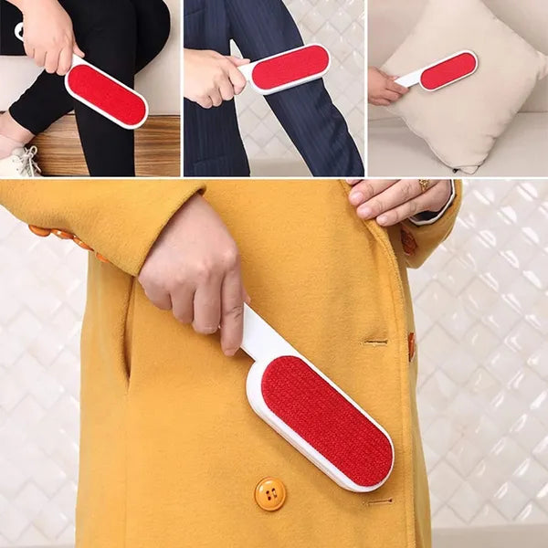 Kétoldalú ruhatisztító kefe 24,5 cm, szilikon/PP, szürke-piros