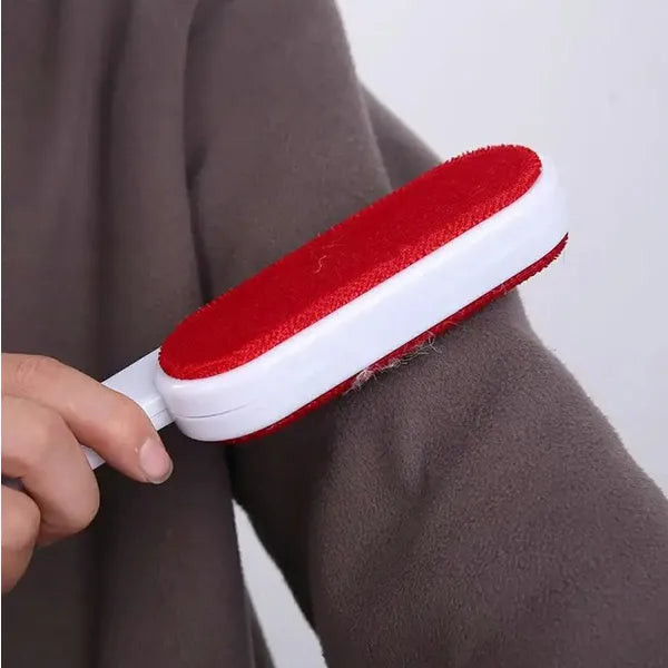 Kétoldalú ruhatisztító kefe 24,5 cm, szilikon/PP, szürke-piros