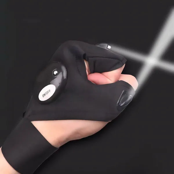 Két darab LED világítású munkakesztyű, univerzális méret, CR2016