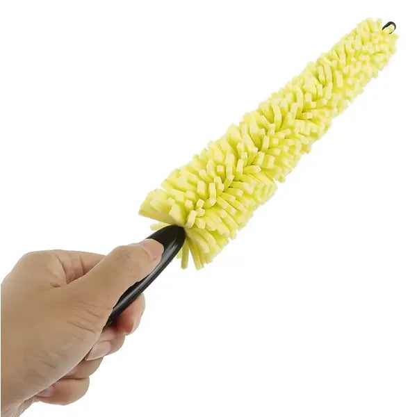 30 cm-es sárga-fekete EVA szivacsos felni- és keréktisztító kefe