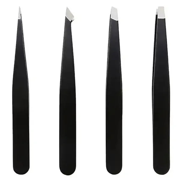 4 darabos rozsdamentes szemöldök- és szempillacsipesz készlet tokban