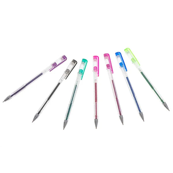 Színes csillámos zselés tollkészlet 25 db – csillám, metál, neon