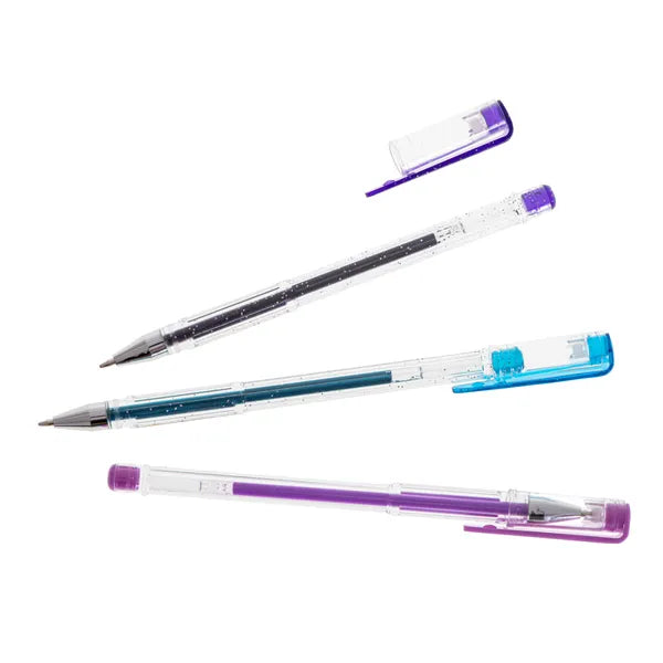 Színes csillámos zselés tollkészlet 25 db – csillám, metál, neon