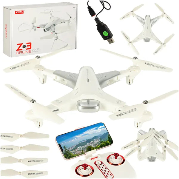 Syma Z3 összecsukható WiFi drón HD 720p kamerával, 2.4 GHz, fehér