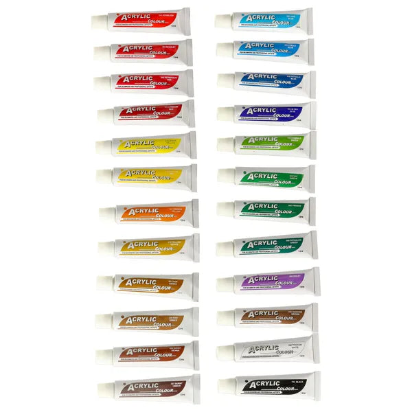 Akril festékkészlet 24×12 ml tubusban – élénk, magas pigmenttartalmú színek