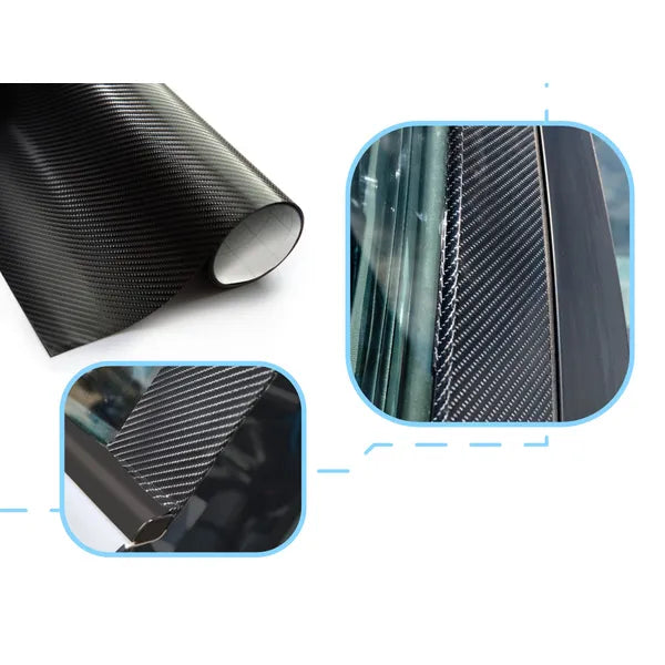 Karbon 4D fekete öntapadó fólia tekercs 1,52×30 m, 135 µm