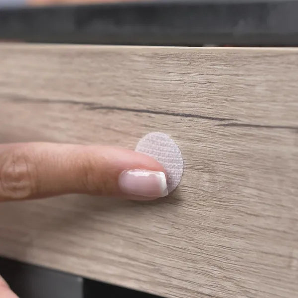 Öntapadós tépőzár korongok, fehér, 22 mm, 62 db adagolóban