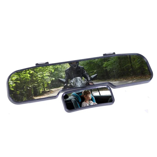 Dupla panoráma belső visszapillantó tükör, 30 cm, rugalmas pánttal