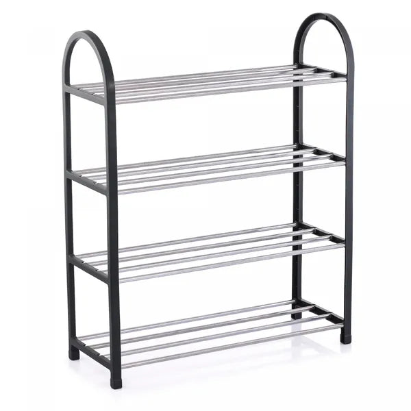 4 szintes cipőtartó polc, 50×19×64 cm, 12 pár, fém vázas – szürke