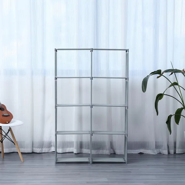 Herzberg 8 szintes textil polcrendszer 85×26×125 cm, szürke