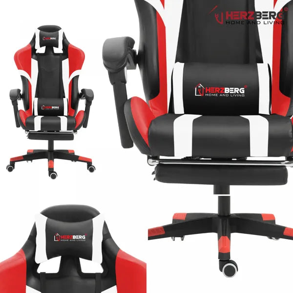 Ergonomikus tri-color gamer és irodai szék lábtartóval, zöld, 120 kg