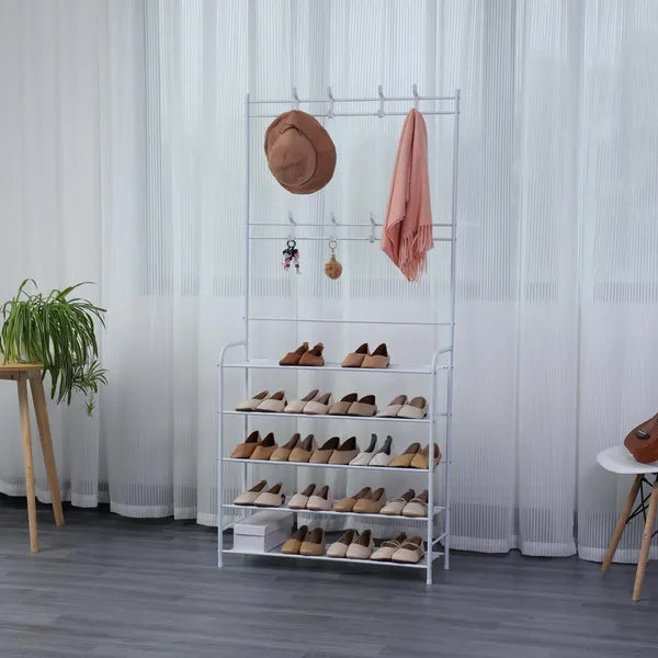 Herzberg 4 szintes előszobai kabát- és cipőtároló, 60×170 cm