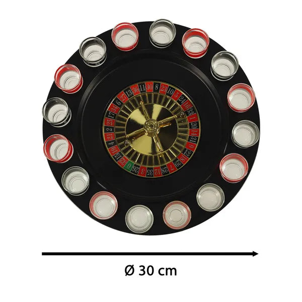 Parti alkoholos rulett játék 16 számozott felespohárral, 30 cm
