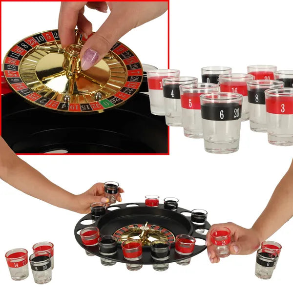 Parti alkoholos rulett játék 16 számozott felespohárral, 30 cm