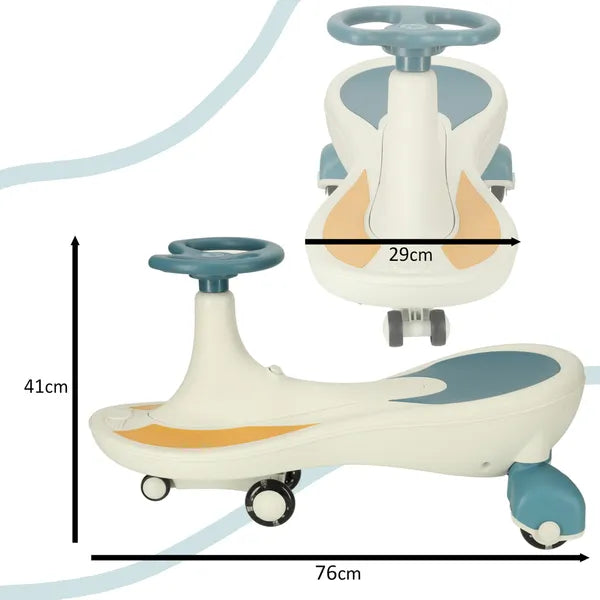 Gravity Rider LED Kerekekkel és Zenével, 76 cm, Kék-Fehér, Max 100 kg
