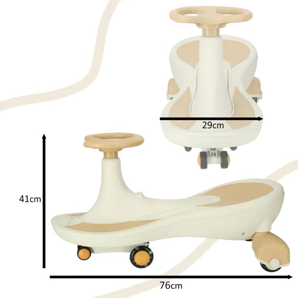 Gravity Rider LED Világító Kerekekkel és Zenével, 76 cm, Bézs, Max 100 kg