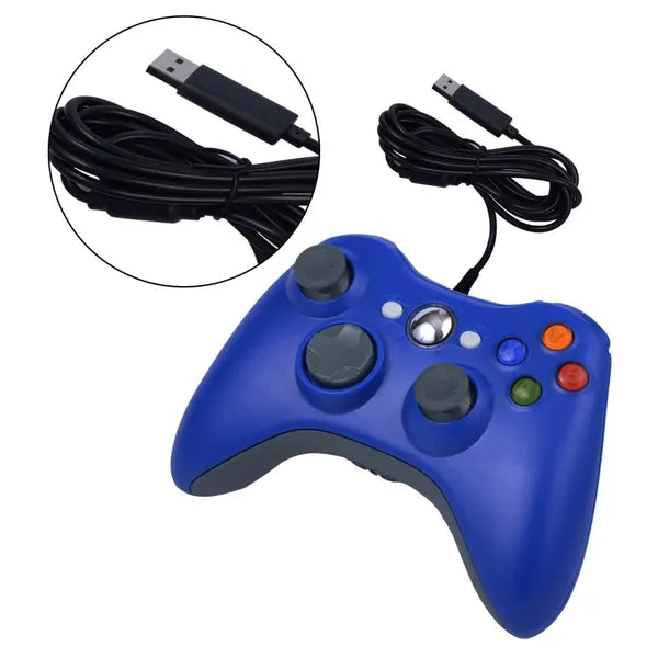 Kék vezetékes kontroller xbox 360/pc-hez
