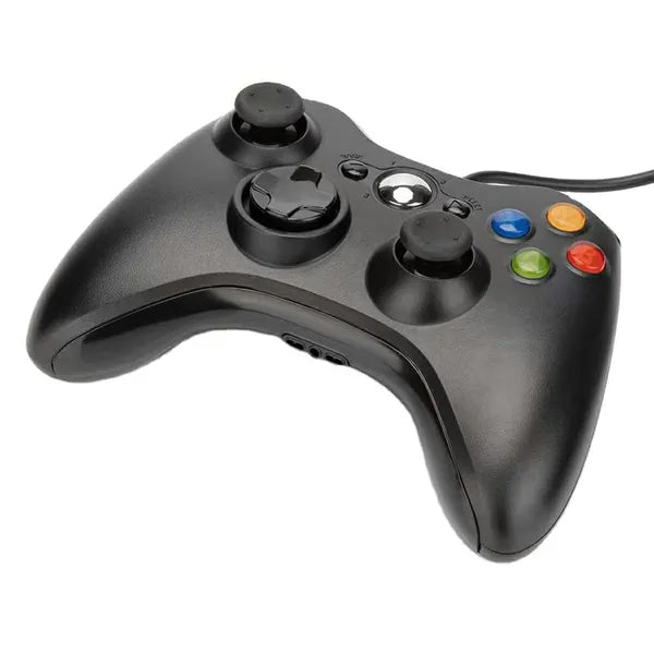 Vezetékes játékvezérlő Xbox 360 és PC-hez, Dual Shock, USB, fekete