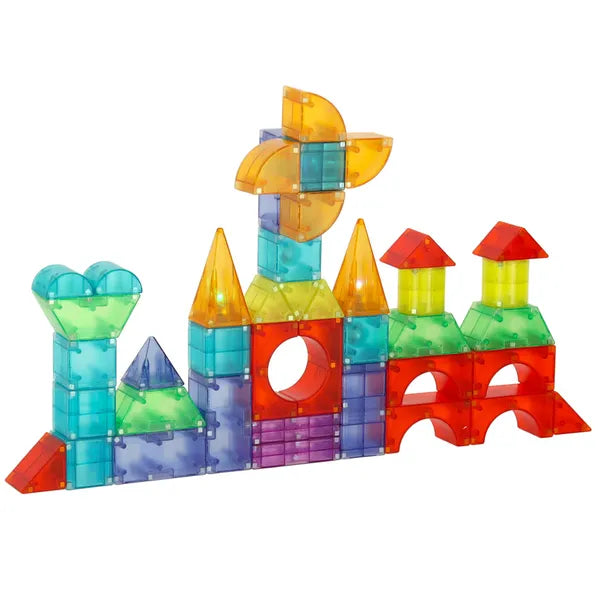 134 db világító mágneses építőkocka készlet 3D figurákhoz, 3+