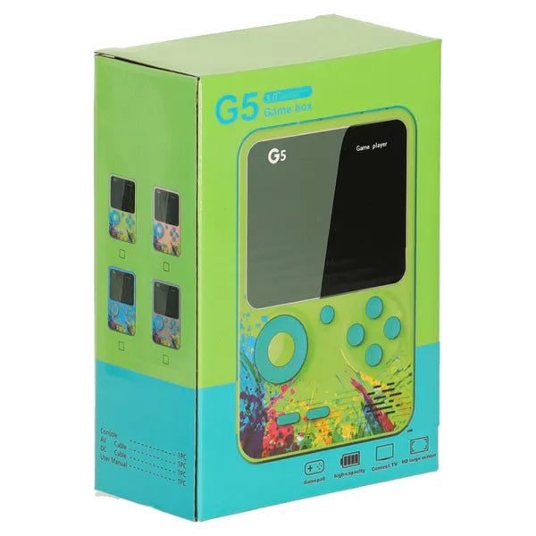 Kék hordozható retro mini játékkonzol 3" LCD, 500 beépített játék