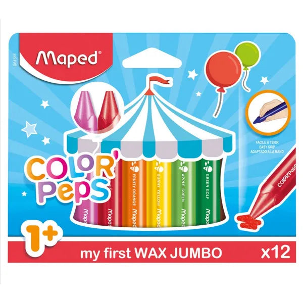 Maped Early Age Jumbo viaszkréta 1+ gyerekeknek, 12 szín, 13 mm