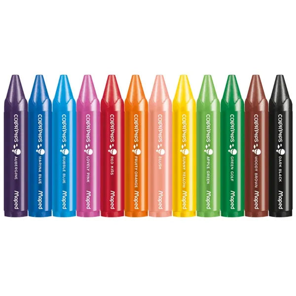 Maped Early Age Jumbo viaszkréta 1+ gyerekeknek, 12 szín, 13 mm