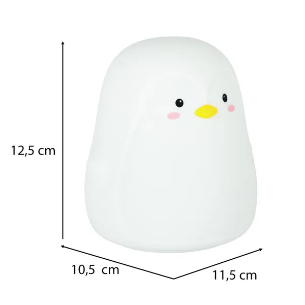 Gyerek szilikon éjjeli fény LED RGB pingvin, akkus, érintésvezérlés