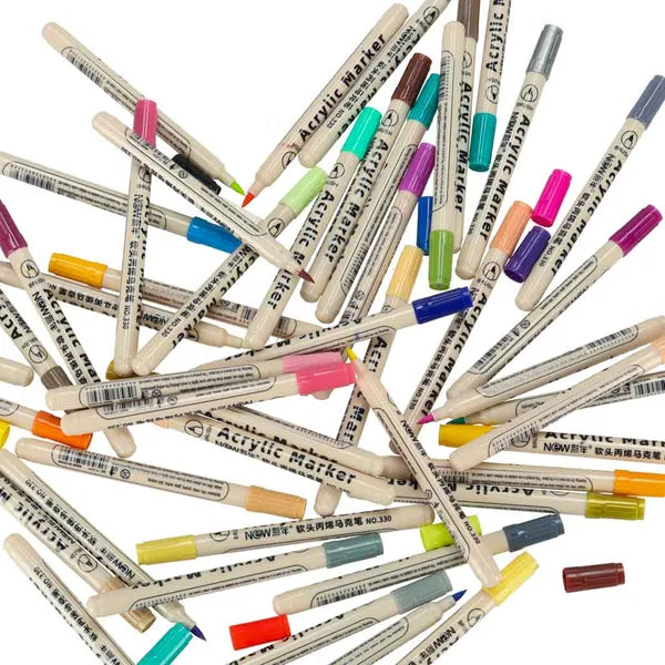 48 darabos akril marker készlet textilre, kőre, üvegre – vízálló 0,9 mm