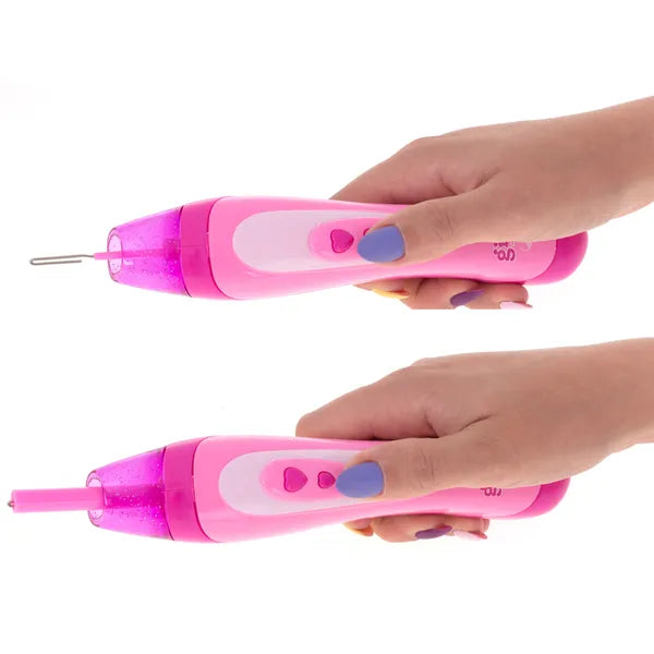 Rózsaszín gyöngyfűző hajfonógép készlet 78 db gyönggyel, 22 cm