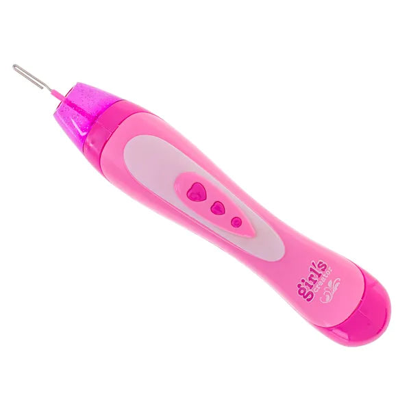 Rózsaszín gyöngyfűző hajfonógép készlet 78 db gyönggyel, 22 cm