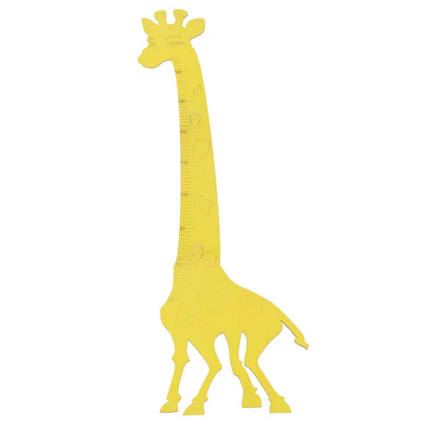 Fa zsiráfa magasságmérő gyerekszobába, 125 cm, sárga